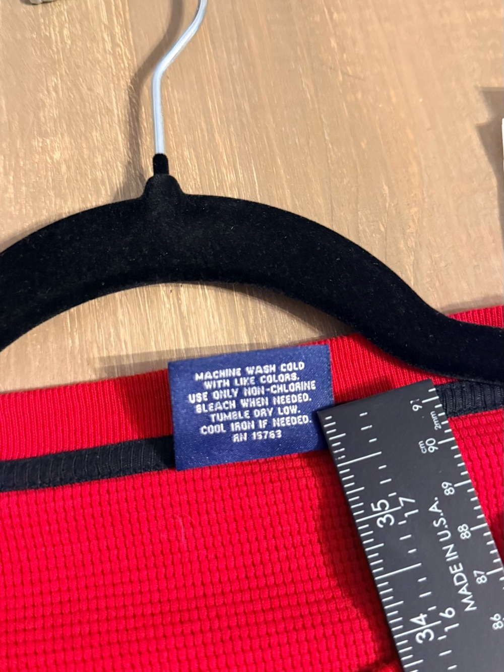 Polo Ralph Lauren Red Waffle Knit Thermal Long Sleeve Sleepwear Shirt - Picture 6 of 8